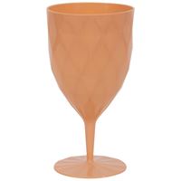 Verre à vin en plastique - texture matelassée corail - 11oz