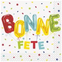 Serviettes à Breuvage - Bonne Fête Éclatantes - 16/Pqt