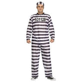 Costume Homme – Prisonnier rayé - Adulte – Taille unique