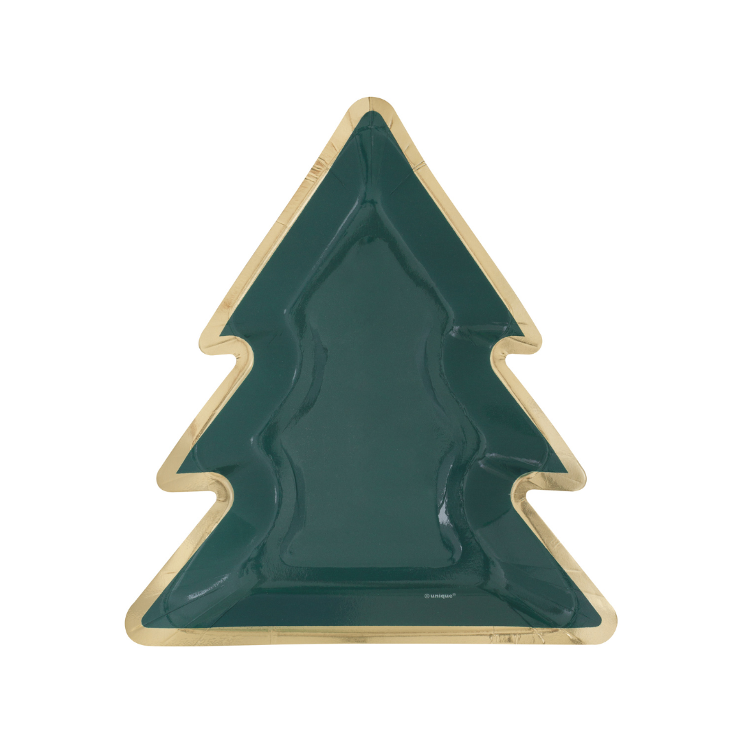 Assiettes à repas de Noël – Forme de sapin – Holly Days – 8/Pqt Unique
