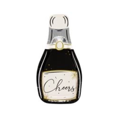 Assiettes en Forme de Bouteille de Champagne – 10.25" – 8/Pqt – Fini Métallisé Unique