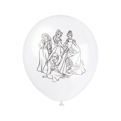 Ballons en latex – Disney Princess – 12" – 8/Pqt Unique Industries