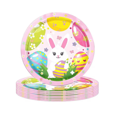 Assiettes à Dessert - Lapin de Pâques - 7" - 16/Pqt J-FÊTE EXTRÊME