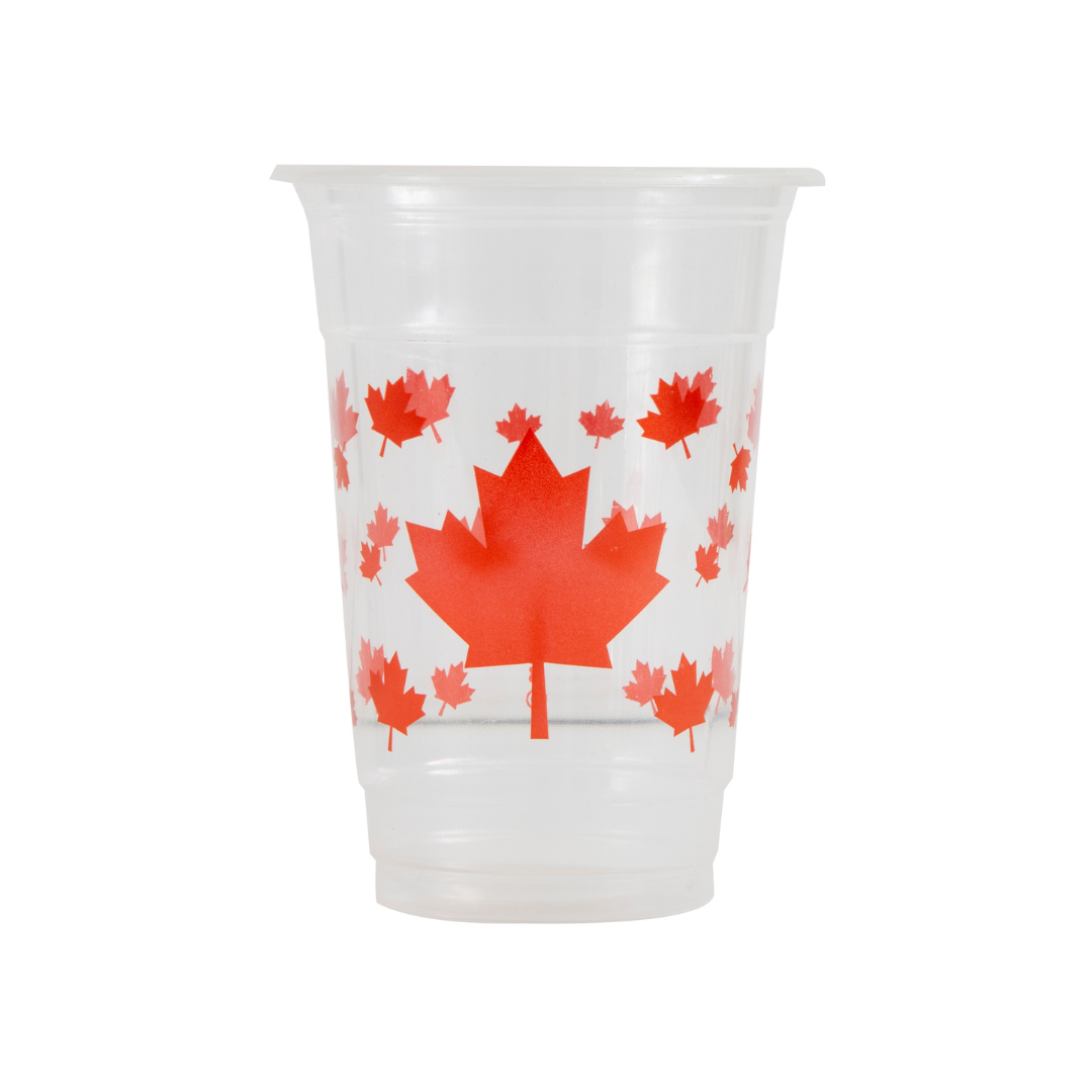 Verres en Plastique Transparent - Fête du Canada - 16 oz - 8/Pqt Unique