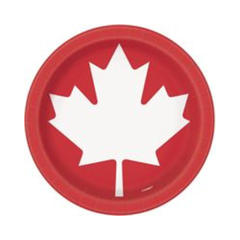 Assiettes à Dessert - Fête du Canada - 7" - 8/Pqt Unique