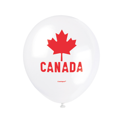 Ballons en Latex - Fête du Canada - 12" - 8/Pqt Unique