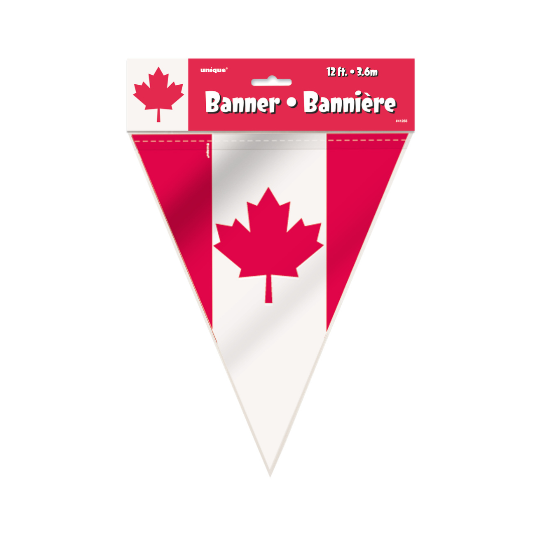 Bannière Drapeaux - Fête du Canada - 12 pi Unique