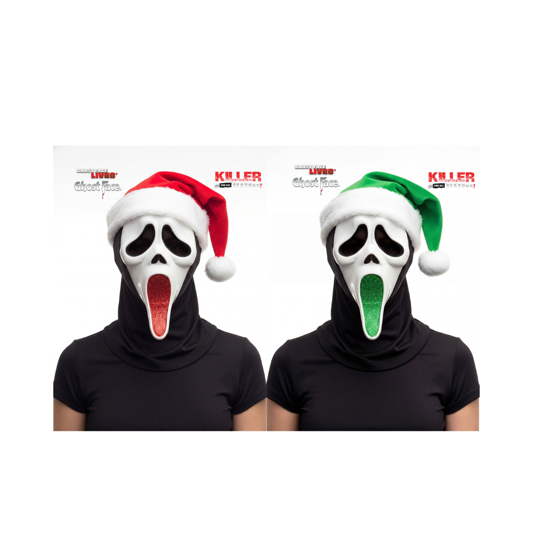 Masque Ghost Face® Père Noël Pailleté - Assortiment Fun World