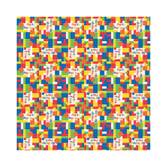 Papier d’Emballage Blocs de Construction Anniversaire - 30" x 5 pi Unique