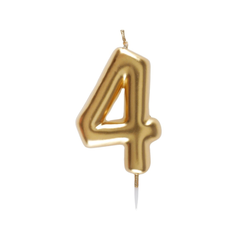 Bougie Chiffre Or - N°4 - 4 x 9 cm*** BLC