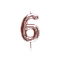Bougie Chiffre Rose Gold - N°6 - 4 x 9 cm*** BLC