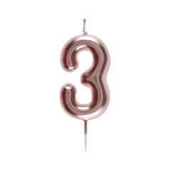 Bougie Chiffre Rose Gold - N°3 - 4 x 9 cm*** BLC