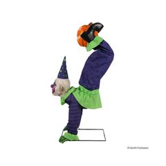 Décoration d’Halloween animée – Clown inversé lumineux avec citrouille – 5 pi Morris Costumes