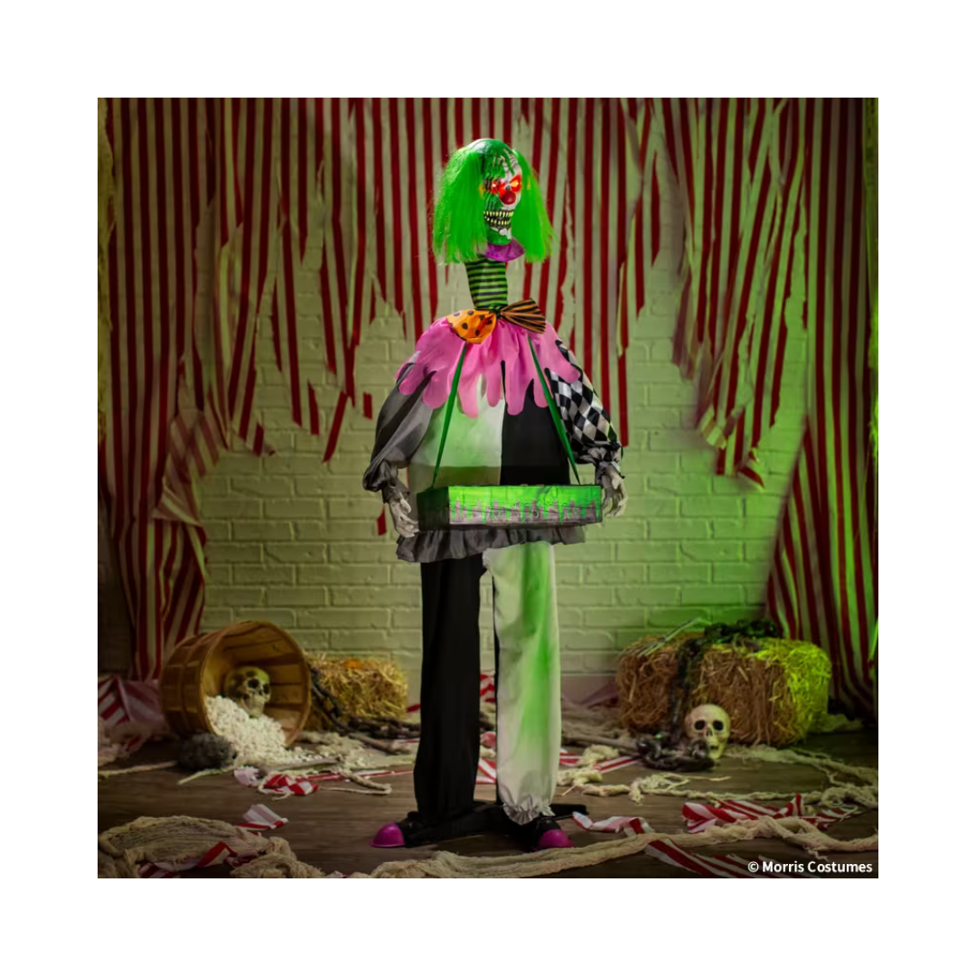 Décoration d’Halloween animée – Clown lumineux au venin vert – 5 pi 10 po Morris Costumes