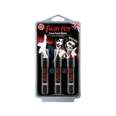 Ensemble de crayons de maquillage pour le visage – Noir, Rouge et Blanc – 3 x 3,5 g Fright Fest