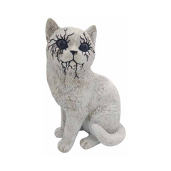 Black-eyed resin cat