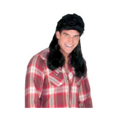 Wig - Super Mullet - Black - Adult
