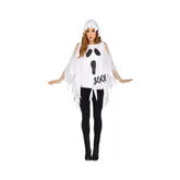 Poncho à capuche - Fantôme - Adulte - Taille Unique***