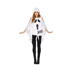 Poncho à capuche - Fantôme - Adulte - Taille Unique***