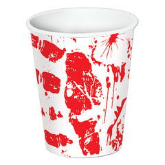 Verres en Papier - Empreintes de mains ensanglantées - 9oz - 8/Pqt