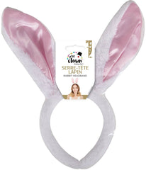 Serre-tête oreilles de lapin - rose, blanc
