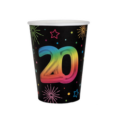 Verres en papier - Multicolore - 20 ans - /Pqt