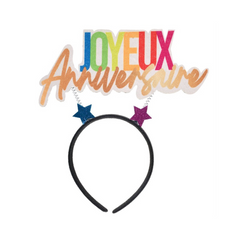 Serre-tête - Joyeux Anniversaire - Noir