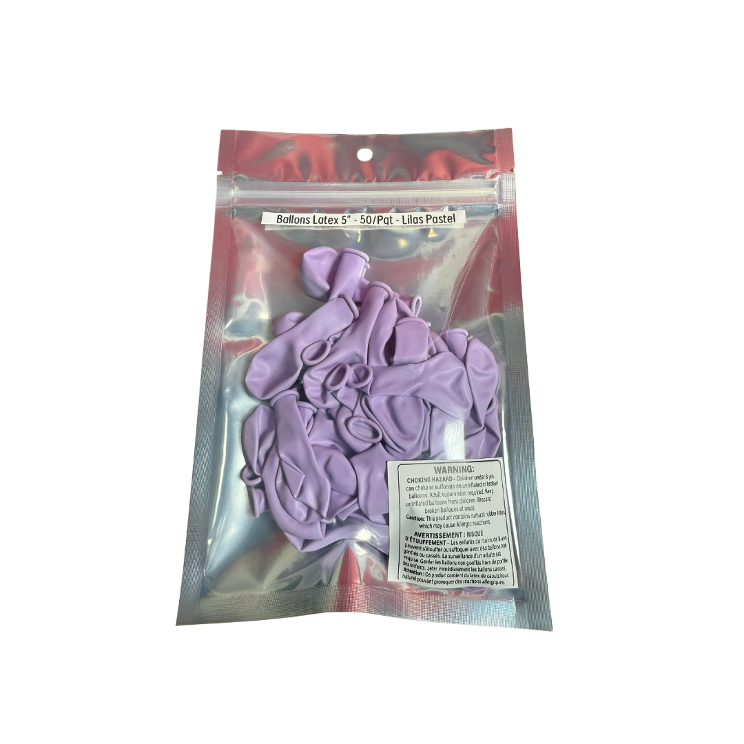 Ballons latex 5" - 50/Pqt - Lilas Pastel