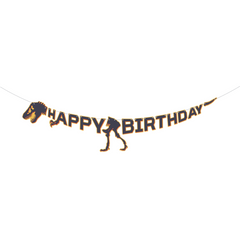 Bannière - Squelette - Le Monde Jurassique 3 - Happy Birthday - 5'