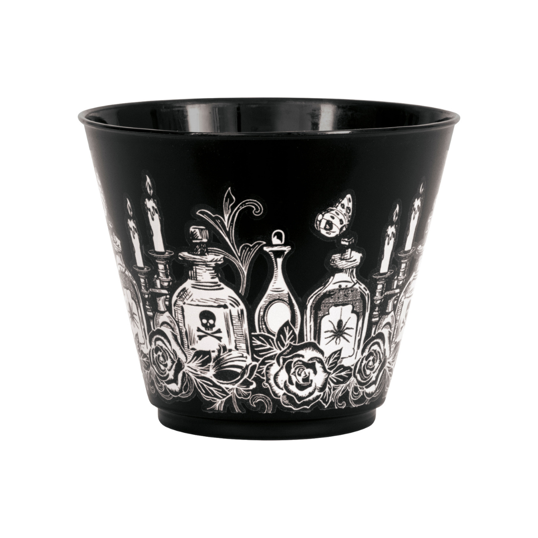 Verres en Plastique - Crâne Sommaire - 8/Pqt