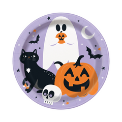 Assiettes à Repas - Nuit d’Halloween - 9" - 8/Pqt