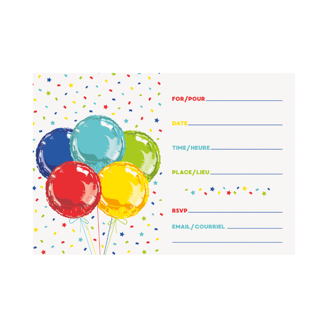 Invitations - Bonne fête - éclatantes - 8/Pqt Unique