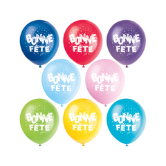 Ballons en latex de 12" - Bonne fête éclatantes - 8/Pqt Unique