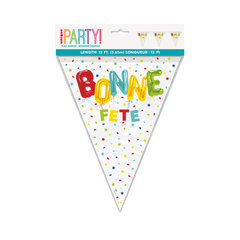 Bannière à fanions - Bonne fête éclatantes - 12' Unique