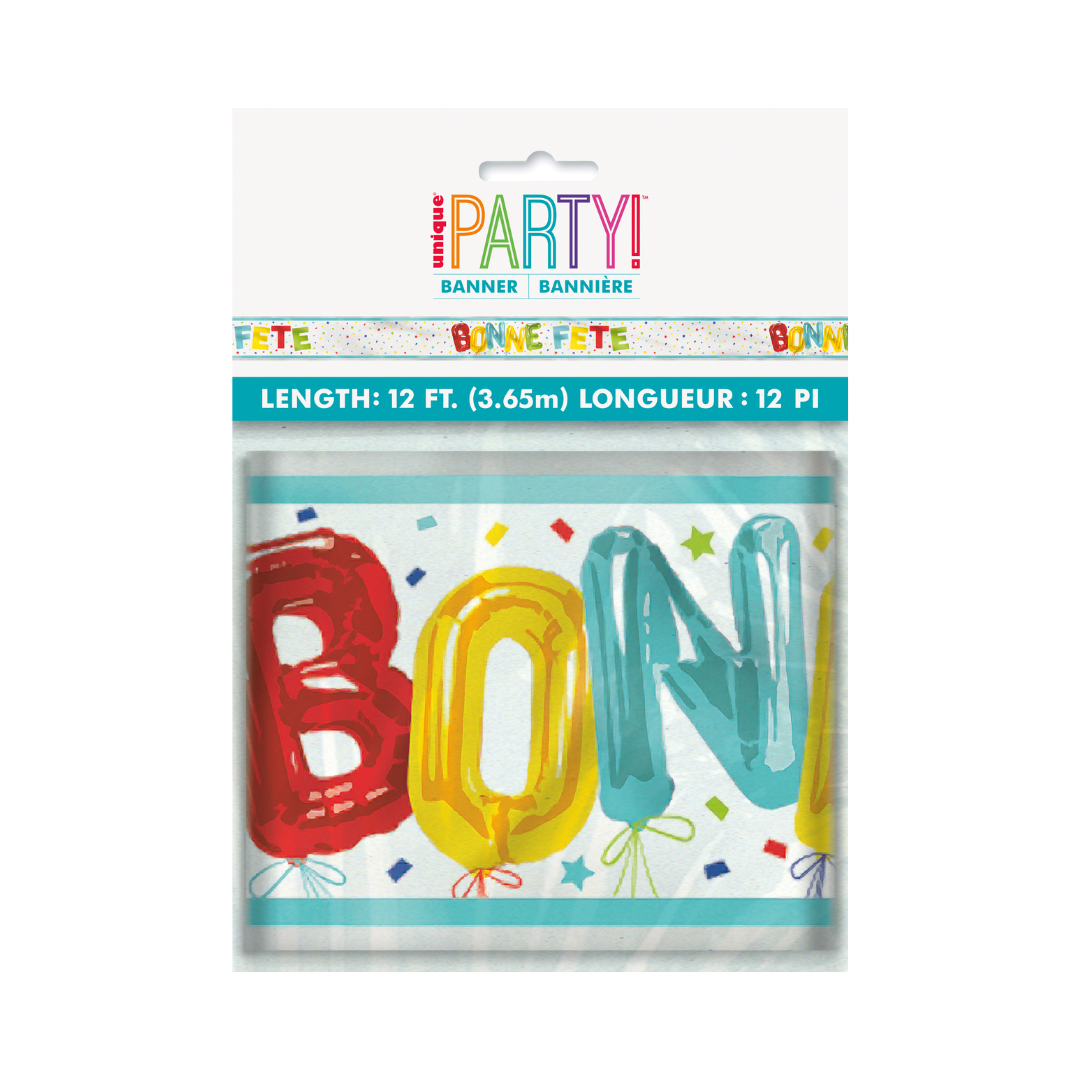 Bannière en aluminium - Bonne fête éclatantes – 12' Unique