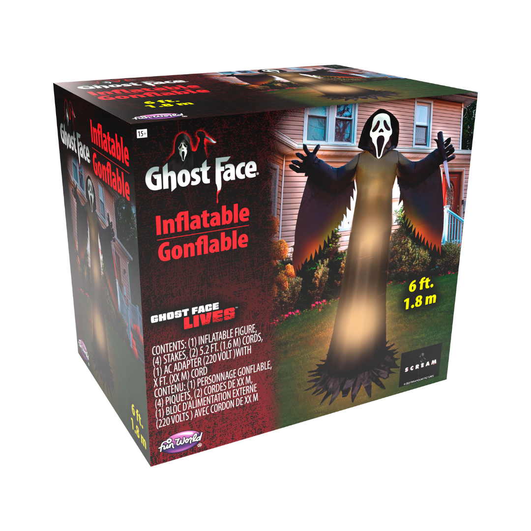 Décoration gonflable - Ghost Face - lumineux – 6' Fun World
