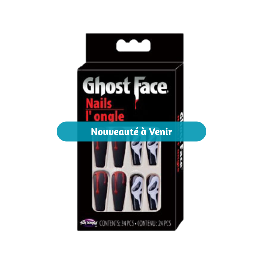 Faux ongles - Ghost Face – Noir - Goutte de sang Fun World
