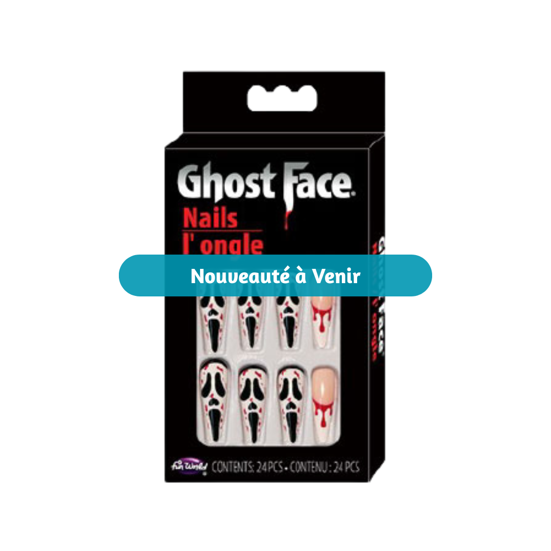 Faux ongles - Ghost Face – Blanc - Goutte de sang Fun World