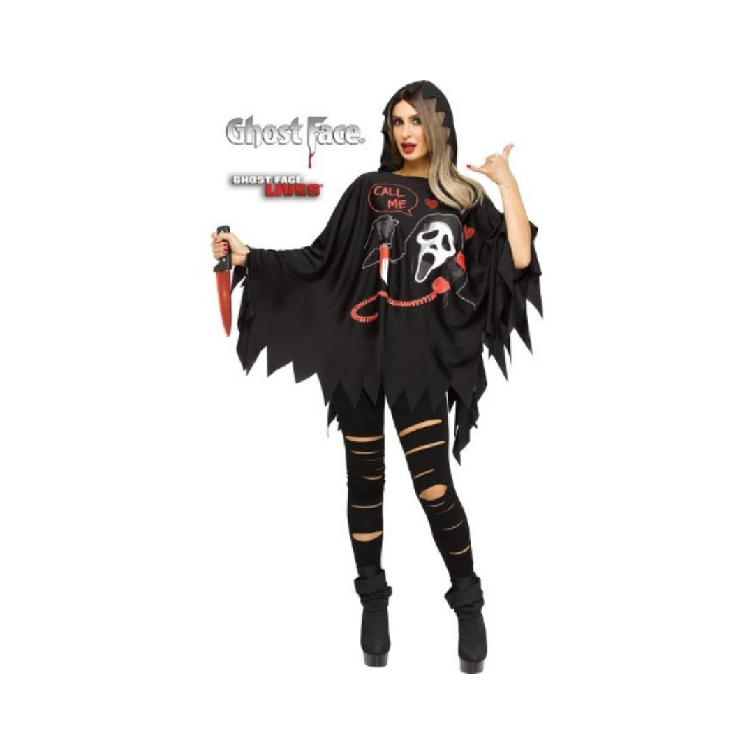 Poncho à capuche - Ghost Face - Adulte – Taille Unique Fun World