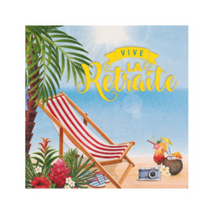 Serviettes de table - Vive la retraite - 20/Pqt