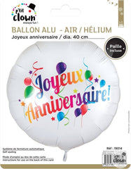 Ballon aluminium Joyeux Anniversaire - Ø 40 cm