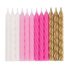 Chandelle - Torsadées - Rose, Blanc, Or - 24/Pqt
