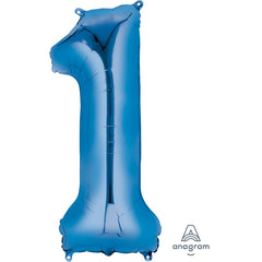 Mylar supershape - Chiffre 1 - Bleu - 34"
