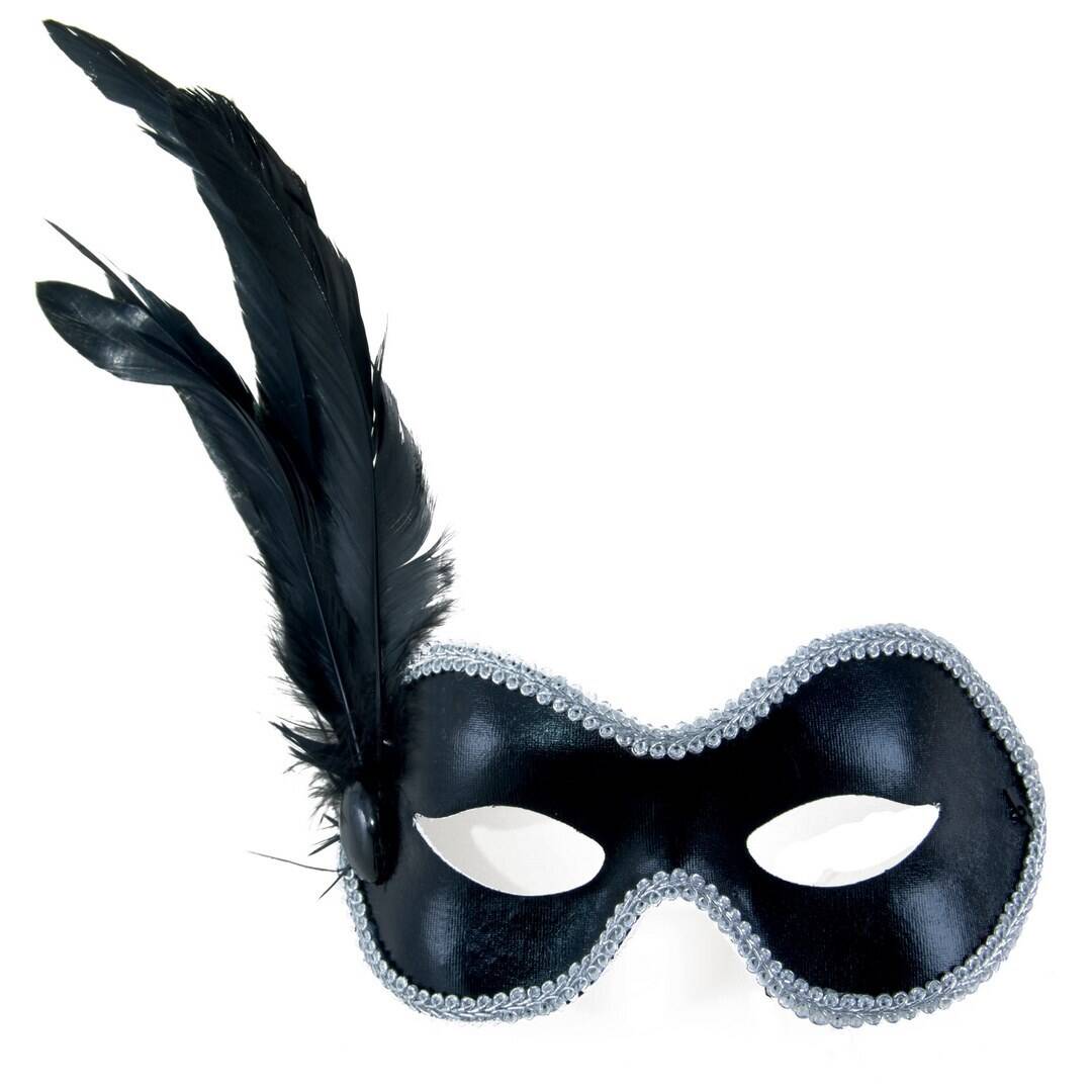 Masque bal masqué avec plumes
