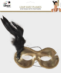 Masque bal masqué avec plumes