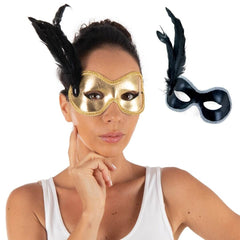 Masque bal masqué avec plumes