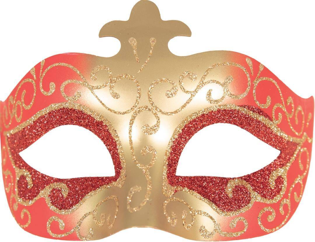 Masque bal masqué vénitien - rouge, or