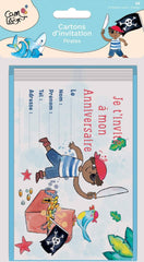 Carton d'invitation - lot de 8 - pirates