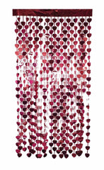 Rideau lamé - 2m - cœur rouge