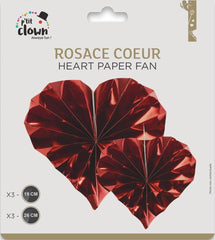 Rosace - cœur rouge - lot de 6